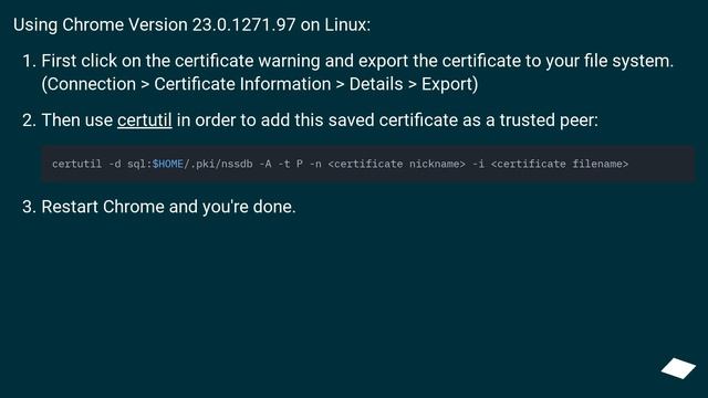 Add permanent SSL certificate exception in Chrome (Linux) смотреть онлайн