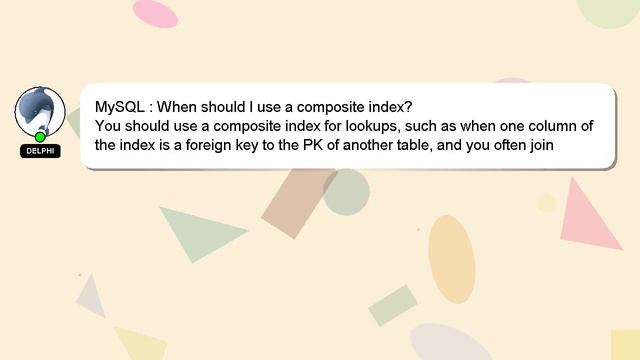MySQL : When should I use a composite index? смотреть онлайн
