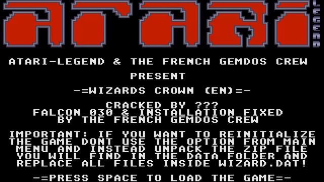 ATARI ST CRACKTRO I ALREADY UPLOADED Wizard's Crown Wizzard'S WIZARDS WIZZARDS CROWN 1987 SSI STRAT смотреть онлайн