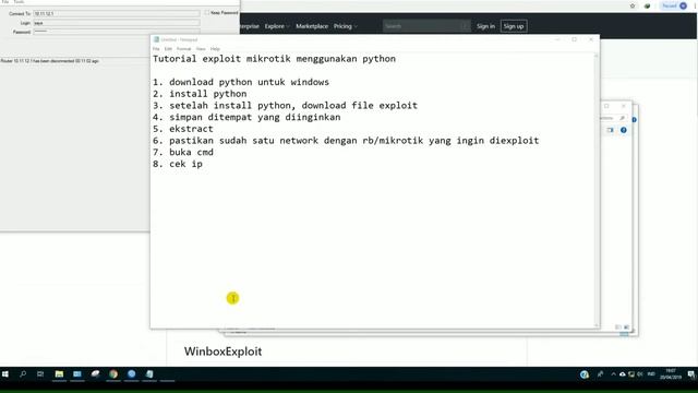CARA MENGETAHUI USER DAN PASSWORD MIKROTIK DENGAN METODE EXPLOIT MENGGUNAKAN PYTHON DI WINDOWS смотреть онлайн