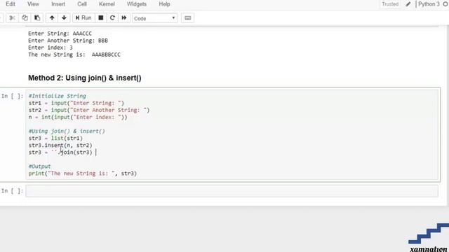 Python | Add substring at specific index-using join ()& insert() смотреть онлайн