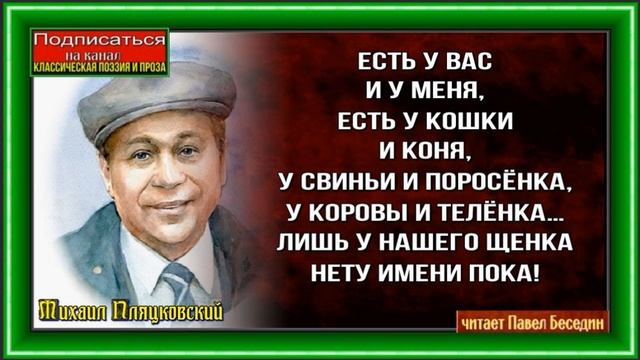 Имя — Михаил Пляцковский — читает Павел Беседин смотреть онлайн