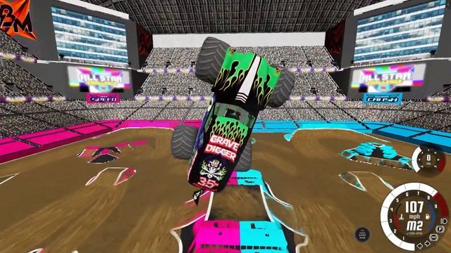 Grave Digger Freestyle in 11 Different Monster Jam Games смотреть онлайн