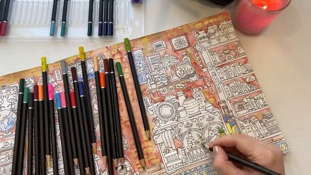 Обзор цветных карандашей изFixPrice в раскраске Джоанны Бэсфорд Айви и чернильная бабочка #видеоОбзо смотреть онлайн