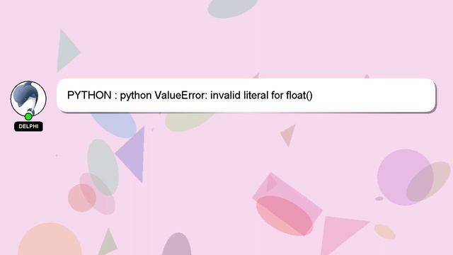 PYTHON : python ValueError: invalid literal for float() смотреть онлайн