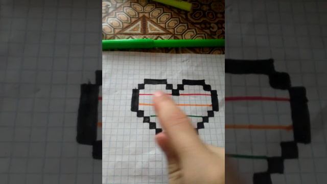 Рисуем по клеточкам сердечко смотреть онлайн