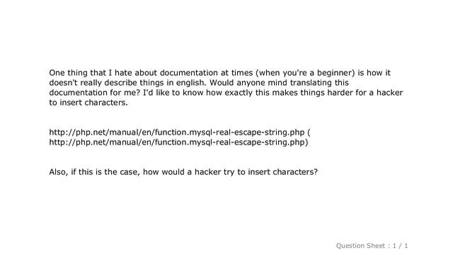 MySQL : what does mysql_real_escape_string() really do? смотреть онлайн
