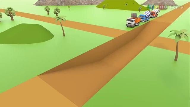 Тележки с прицепом-экскаватором и колесным погрузчиком для детей|Строительства подземных дорог смотреть онлайн