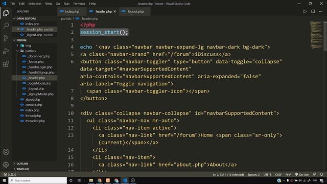 Creating Logout Functionality + Other Header Fixes | PHP Tutorial #61 смотреть онлайн