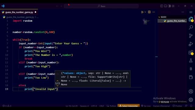 Guess the Number Game Project | Basic Project | Python Basic Project | Python Project смотреть онлайн