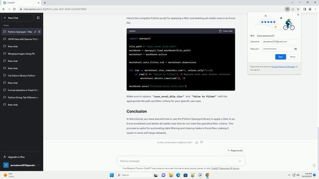 Python Openpyxl Apply Filter and delete all visible rows смотреть онлайн