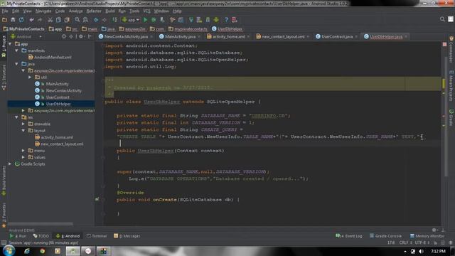 Android Studio Tutorial Insert data into SQLiteDatabase смотреть онлайн