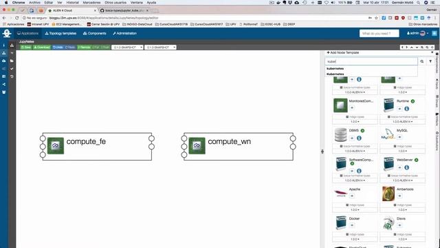 Visual Composition of TOSCA Templates with Alien4Cloud: JupyterHub + Kubernetes смотреть онлайн