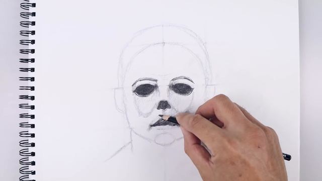 How To Draw Michael Myers | Halloween Sketch Tutorial смотреть онлайн