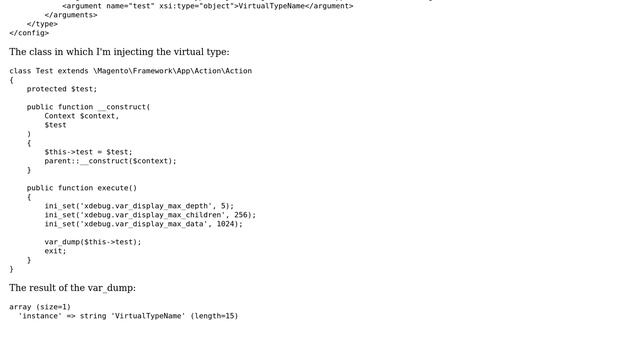 Magento: Magento 2. Injecting a virtual type results in array instead of object смотреть онлайн