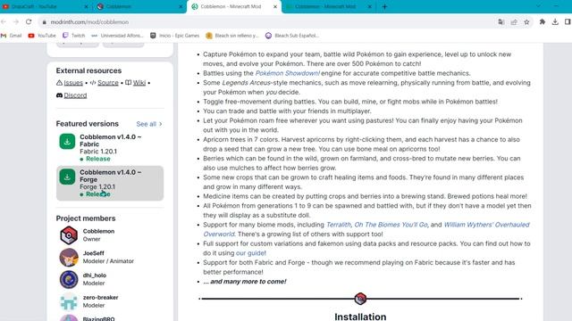 Como descargar Cobblemon 1.14 para Minecraft 1.20.1 (forge y fabric) en Tlauncher смотреть онлайн