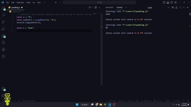 JavaScript String Method || JavaScript padStart and padEnd Method || padStart & padEnd #javascript смотреть онлайн