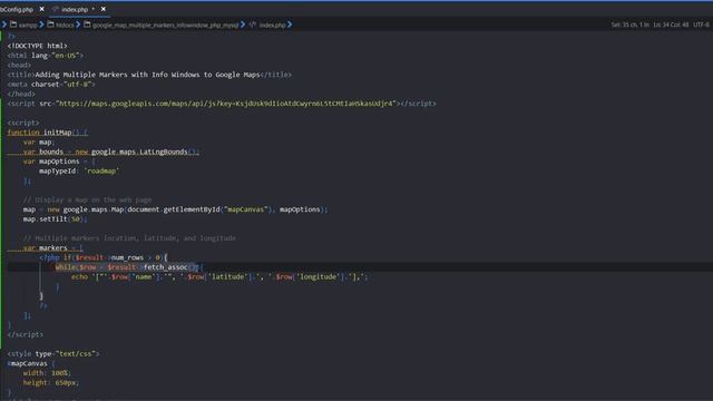 Adding Multiple Markers with Info Windows to Google Maps Dynamically from Database смотреть онлайн
