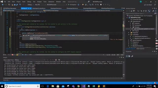 Add Swagger Doc and Cors Policy to our ASP NET Core RESTful API смотреть онлайн