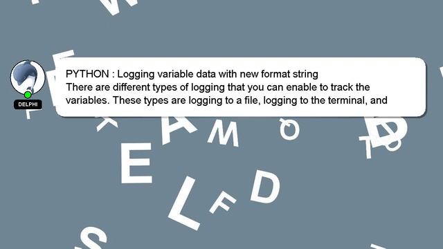 PYTHON : Logging variable data with new format string смотреть онлайн