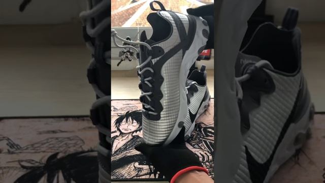 UNBOXING SNEAKERS NIKE REACT ELEMENT 55 CI3835-001 PRM-METALLIC SILVER/BLACK-PURE PLATINUM смотреть онлайн