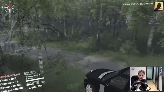 Играем в игру SpinTires на руле на машине - Land Rover Range Rover Vogue (L405) смотреть онлайн
