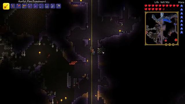 Terraria Let's Play 6 exploring, mining, dying... смотреть онлайн