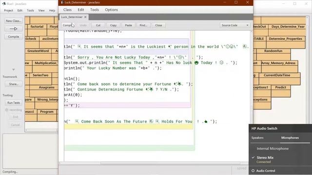 Luck Determiner Java Program смотреть онлайн
