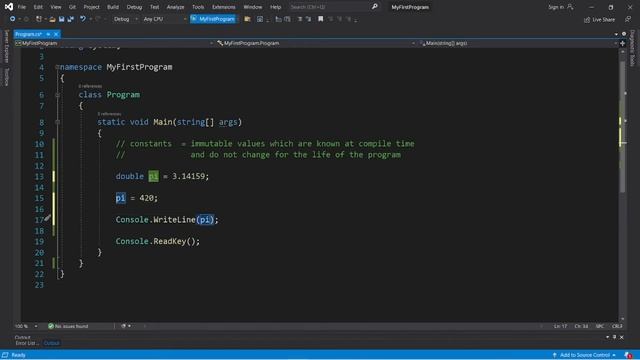 C# constants π смотреть онлайн