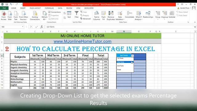 How to Calculate Percentage in Excel & Marks in % with Grand Total percentage смотреть онлайн