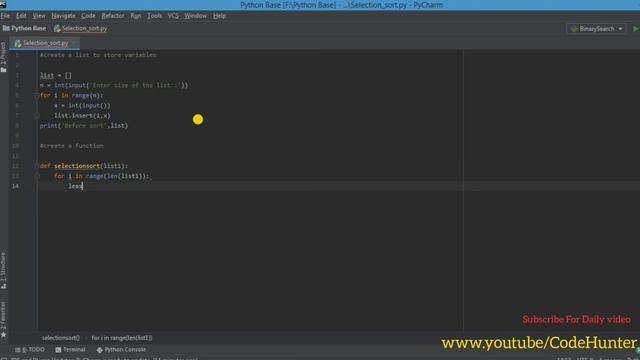 Selection sort using Python | Code Hunter смотреть онлайн