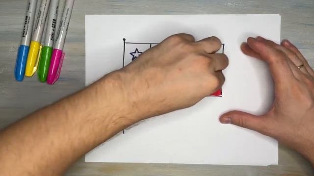 Как нарисовать флаг Чили. Урок рисования для детей смотреть онлайн