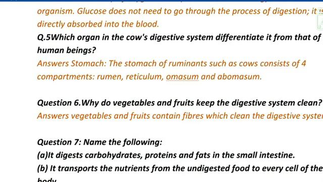 class 7th Nutrition in animals part -10 worksheet (NCERT) смотреть онлайн