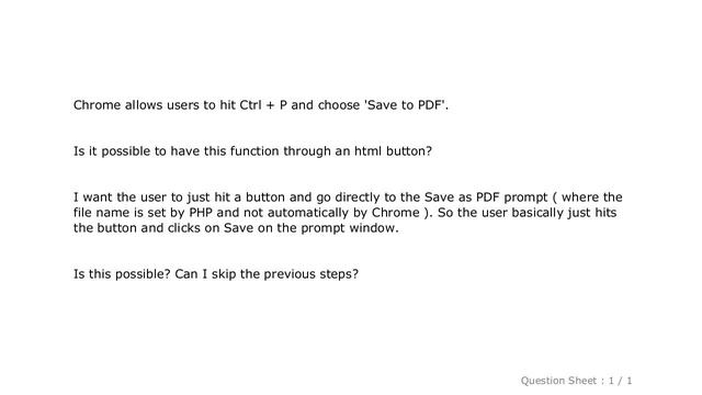 HTML : Chrome - Save to PDF function use in a website смотреть онлайн