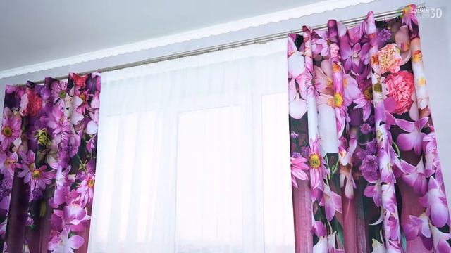 3D Фотошторы «Цветочные гирлянды» смотреть онлайн