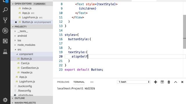 react native : login form - BUTTON component смотреть онлайн