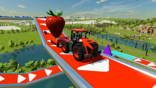 LOAD STRAWBERRY WITH FORKLIFT & TRANSPORT WITH CLAAS TRACTORS- Farming Simulator 22