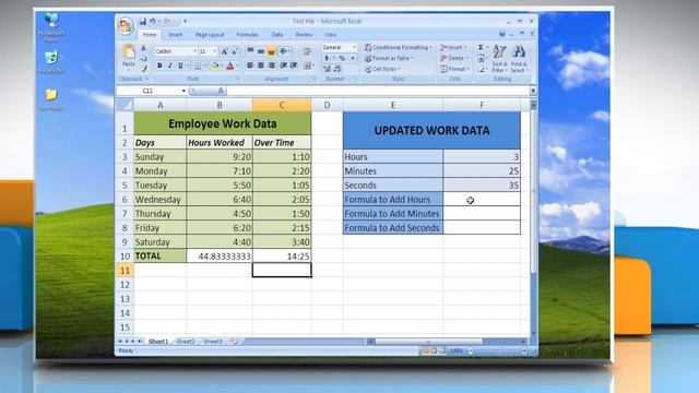 How To Add Times In Microsoft® Excel 2010 On A Windows® XP PC
