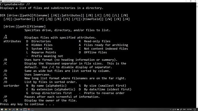 HOW TO LIST FILES AND FOLDERS (DIR) IN CMD смотреть онлайн