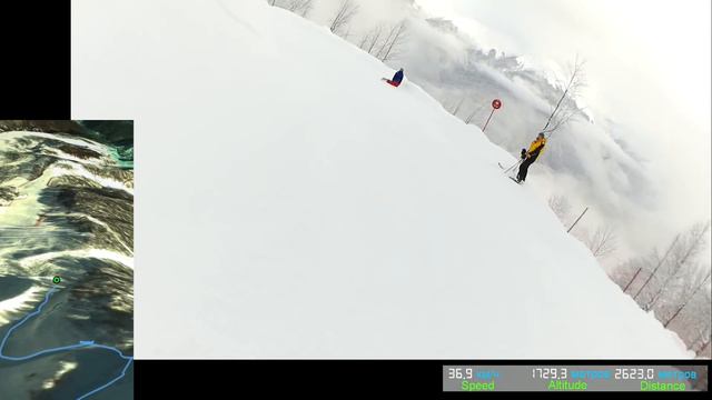 Видео спуска с Роза Пик c GPS данными(Сочи, Роза Хутор) 2015 смотреть онлайн