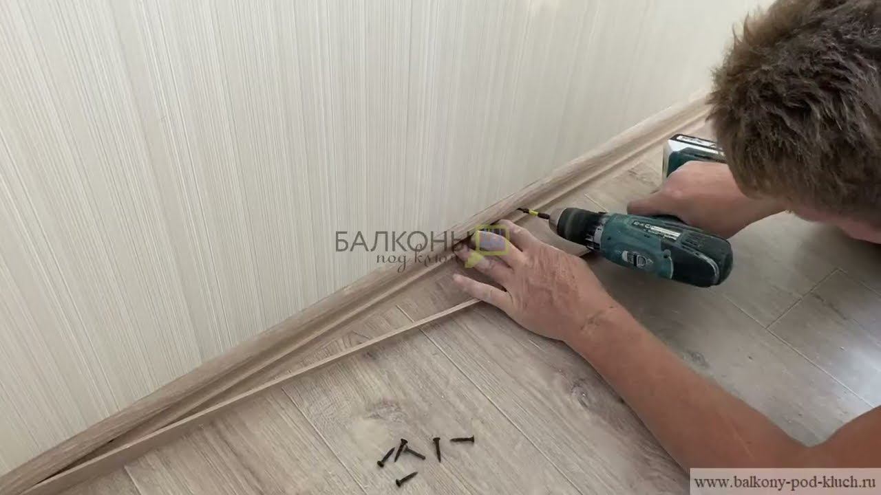 Отделка балкона: панели ПВХ+линолеум смотреть онлайн
