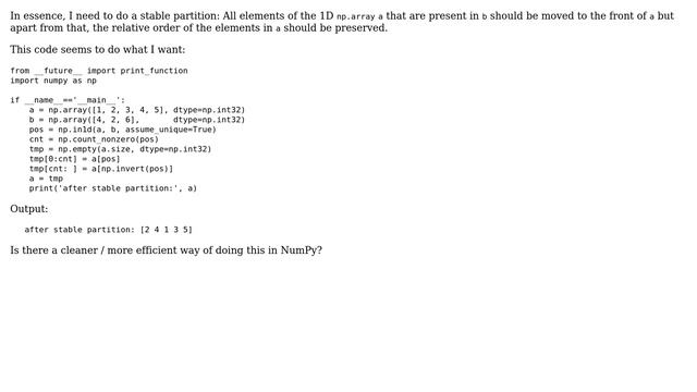 Code Review: Stable partition in Numpy смотреть онлайн
