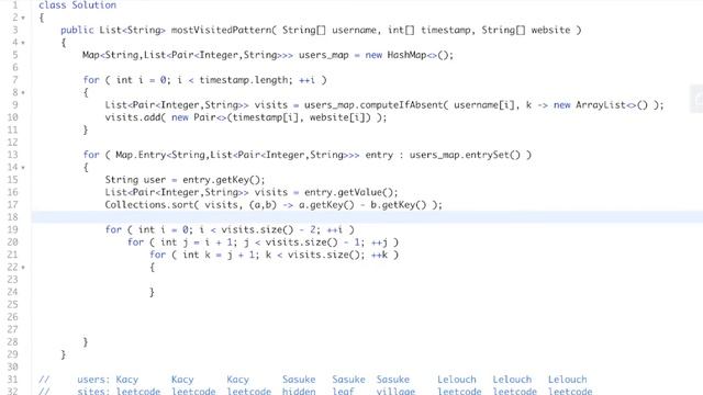LeetCode 1152. Analyze User Website Visit Pattern смотреть онлайн