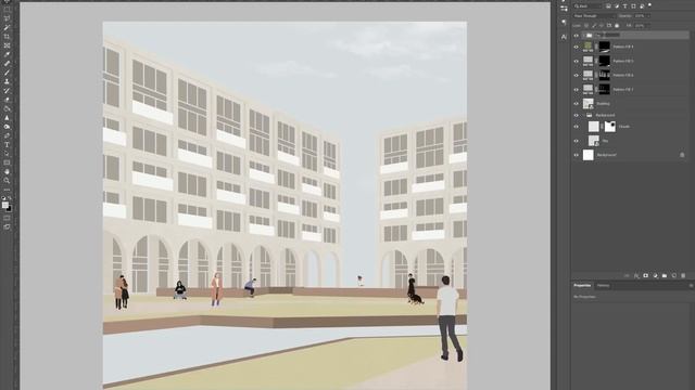 Post Digital Architecture illustration [illustrator + Photoshop] смотреть онлайн