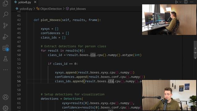 Simple YOLOv8 Class for Object Detection with Webcam in Real-time смотреть онлайн