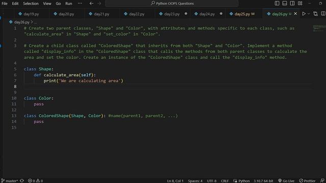 Master OOP Question-Solving with Python: DAY26 | Multiple Inheritance | OOPS QUESTIONS #day26 смотреть онлайн