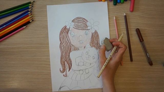 Девочка рисунок карандашом Как нарисовать девочку с кошкой Девочка лета рисунки Красота человека смотреть онлайн