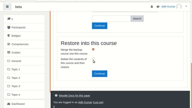 Moodle course backup restore смотреть онлайн