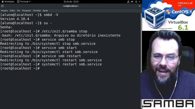 Habilitando/Gerenciando o serviço do Samba (smb e nmb) e abrindo o firewall do CentOS 8.1 para ele смотреть онлайн