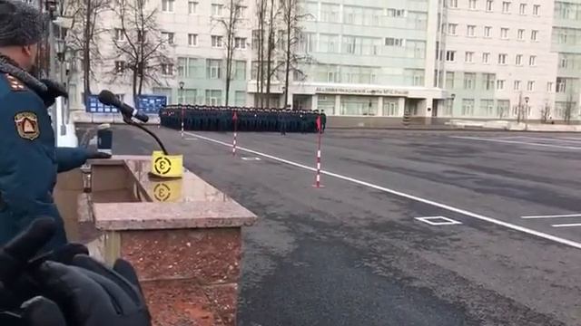 Тренировка Парадного расчёта Академии гражданской защиты МЧС РФ смотреть онлайн
